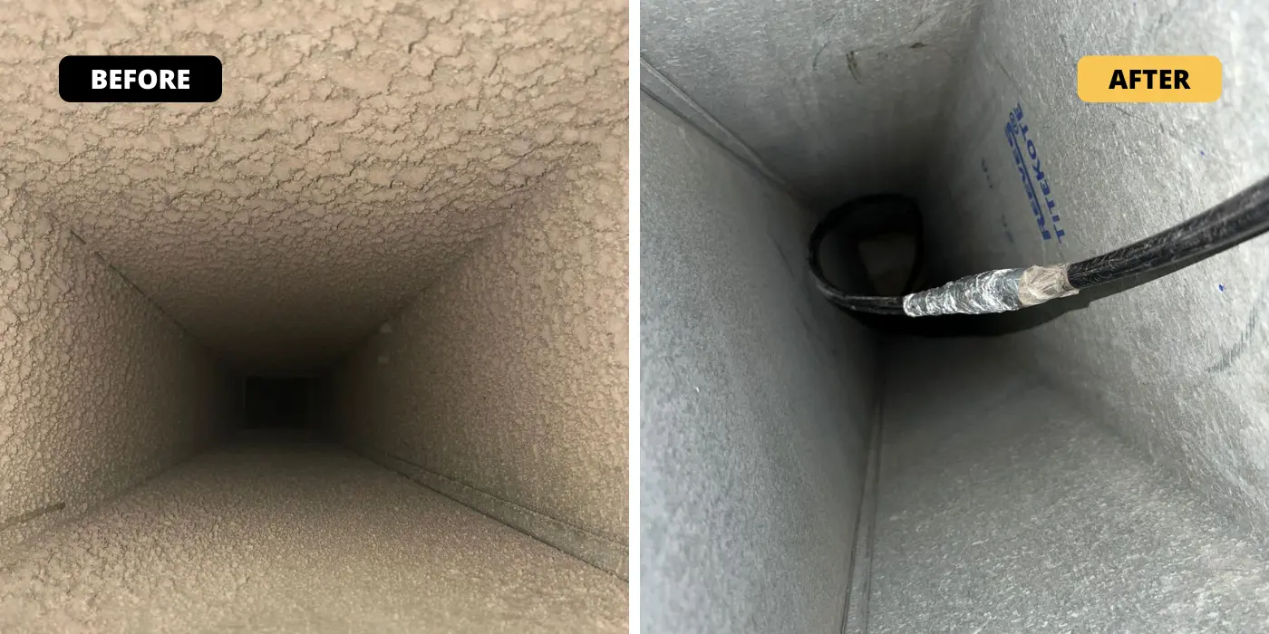 Chimney repair before and after - brick and cap restoration