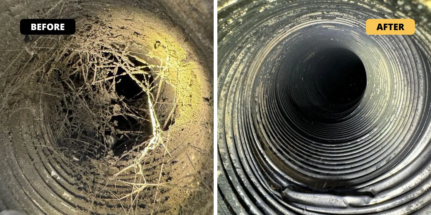 Chimney brick and cap restoration before and after